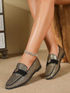 Square Head Metal Buckle Backless Loafers: Fashionably Flat