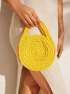 Sun-Kissed Style: Yellow Handwoven Straw Bag - Ideal for Summer Beach Travel & Outdoor Holidays