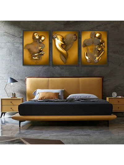 Romantic Love Heart Canvas Poster Set - Modern Abstract Wall Art for Home Decor