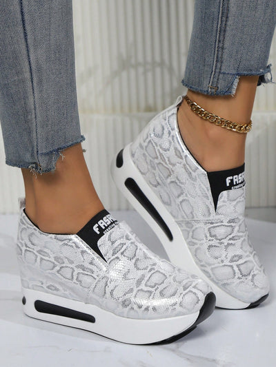 Step Up Your Style: Women's Platform Wedge Sneakers with Hidden Heel - Perfect for Casual Wear