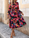 Chic and Stylish: Women's Lantern Sleeve Printed Shift Dress