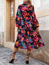 Chic and Stylish: Women's Lantern Sleeve Printed Shift Dress