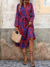 Chic and Stylish: Women's Lantern Sleeve Printed Shift Dress