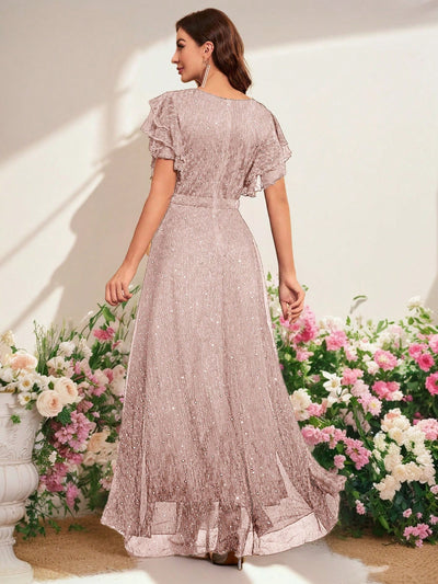 Belle of the Ball: Elegant and Gorgeous Cocktail Dress Adorned with Ruffles