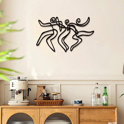 Metallic Wire Art Wall Decoration: Abstract Valentine's Day Gift for Modern Living Spaces