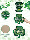 Shamrock Wooden Round Hanging Sign: St.Patrick's Day Wall Art Decoration