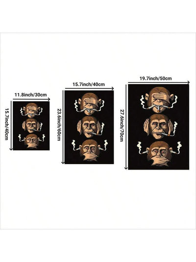 Three Wise Monkeys Canvas Poster: Modern Art for Your Home Decor