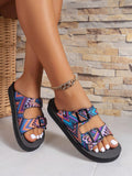 Elevate your style and comfort with our Color Block Buckled Comfort Plus Size <a href=