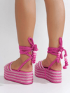 Cape Robbin Sandralyn Strappy Rope Square Toe Platform