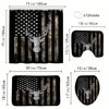 American Flag Deer Head Shower Curtain Set with Bathroom Accessories