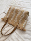 Summer Chic: Fringed Large Capacity Tote Bag for Effortless Style at the Beach