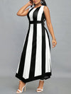 Women's Striped Color-Blocking Dress: Get Noticed in Style