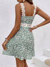 Frenchy Floral Charm: Sleeveless Lace Splice Dress