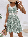 Frenchy Floral Charm: Sleeveless Lace Splice Dress