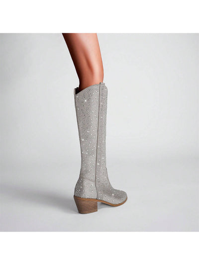 Rhinestone Cowgirl Glam: Women's Western Knee-High Boots