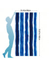 Ocean Waves Blue Striped Beach Towel: Luxurious Absorbent Towel for Adults