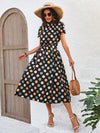 Classic Elegance: Polka Dot Print Long Dress