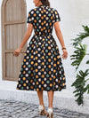 Classic Elegance: Polka Dot Print Long Dress