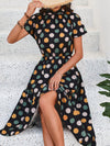 Classic Elegance: Polka Dot Print Long Dress