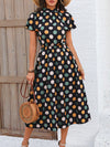 Classic Elegance: Polka Dot Print Long Dress