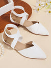 Chic and Stylish Point Toe Cross Strap Linen Flats for Women