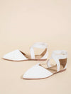 Chic and Stylish Point Toe Cross Strap Linen Flats for Women