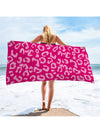 Soft and Stylish Pink Leopard Print Beach Towel: Perfect for Sunbathing and Poolside Relaxation