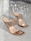 Crystal Clear Elegance: Summer Party High Heel Sandals with Rhinestone Decoration