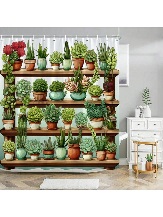 Transform your bathroom into a natural oasis with our Colorful Green Plants <a href="https://canaryhouze.com/collections/shower-curtain" target="_blank" rel="noopener">Shower Curtain</a>. Featuring a vibrant mix of tropical succulents, sunflowers, and cacti, this curtain brings the outdoors inside. Elevate your bathroom's style with a fashionable and minimalist touch.