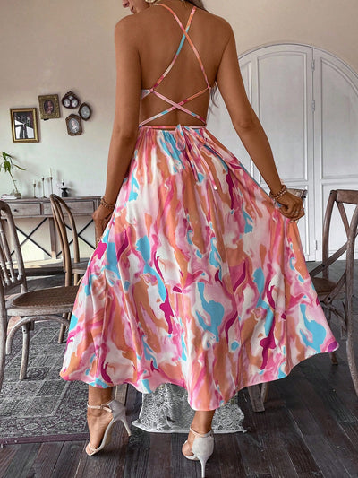 Summer Solstice Tie-Dye Cutout Cami Dress