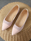 These Commuter Chic flat <a href="https://canaryhouze.com/collections/women-canvas-shoes" target="_blank" rel="noopener">shoes</a> feature an elegant pointed toe and patchwork design in a stylish autumn pink color. Perfect for the woman on the go, these flats combine comfort and sophistication for a chic and fashionable look. Step up your commuter style with these sleek and versatile shoes.