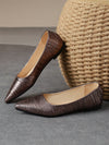 Antiqued Copper Ballet Flats: Vintage Pointed-Toe Shoes for Fall