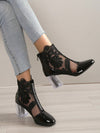 Statement Lace Mesh High Heel Boots: Elevate Your Style