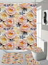 Blooming Beauties: Digital Printed Floral Plant Pattern Shower Curtain