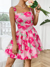 Bloom in Style: Floral Printed Waist-Cinching Dress