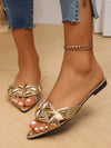 Stylish and Comfortable Women's Gold Outdoor Metal Flat Sandals: Perfect for Casual or Holiday Wear