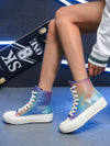 Colorful Gradient High-Top Boots: The Ultimate Party Shoes for Women