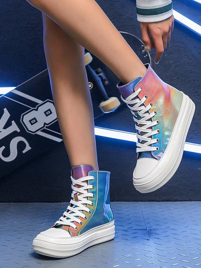 Colorful Gradient High-Top Boots: The Ultimate Party Shoes for Women