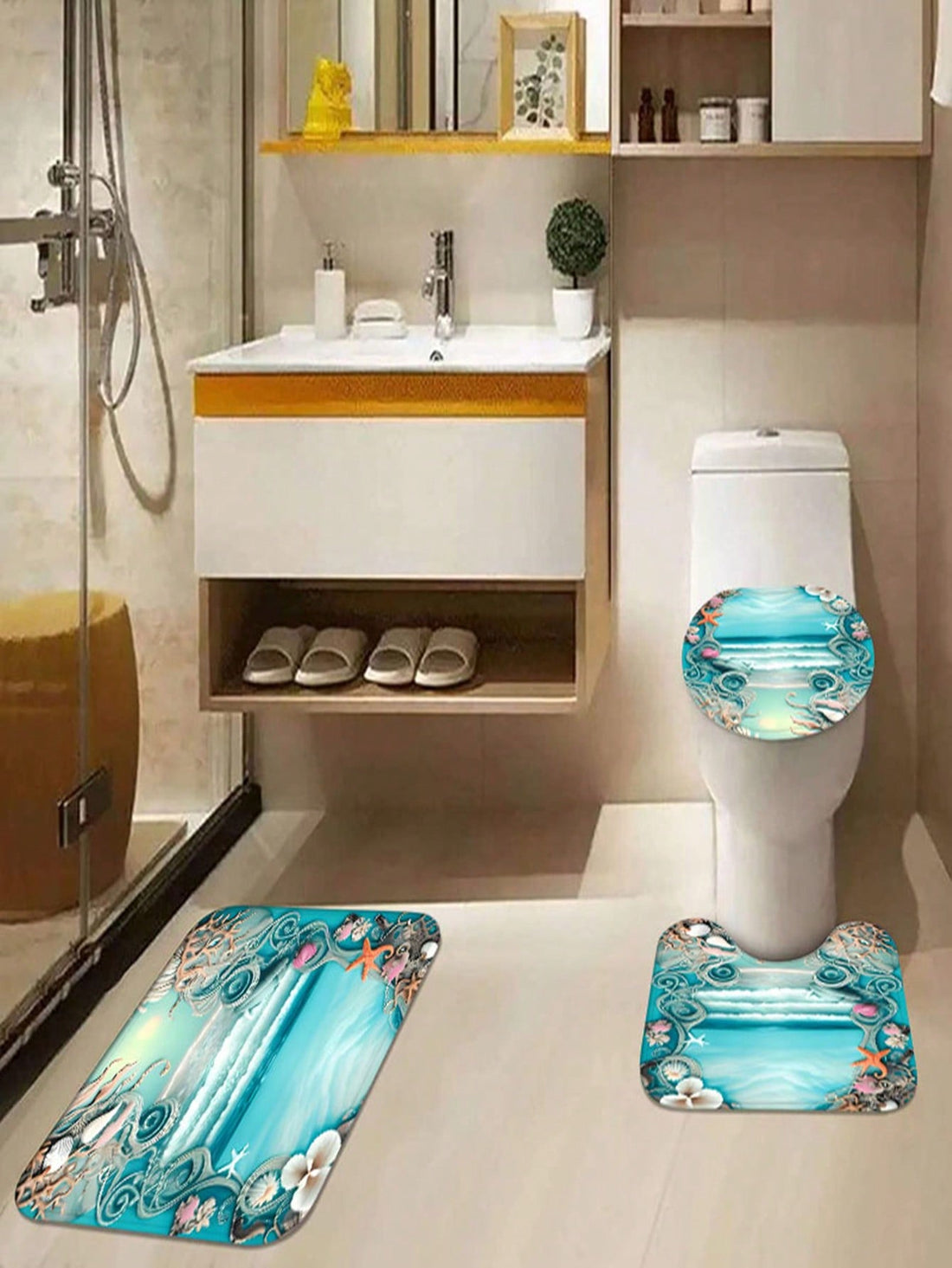 Upgrade your bathroom with our complete makeover set. Our waterproof <a href="https://canaryhouze.com/collections/shower-curtain" target="_blank" rel="noopener">shower curtain</a>, toilet seat cover, bath mats, and accessories provide the perfect blend of functionality and style. Enjoy a fully coordinated look and feel with this all-in-one set. Say goodbye to messy bathrooms and hello to a clean and modern space.