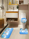 Complete Bathroom Makeover: Waterproof Shower Curtain Set with Toilet Covers, Bath Mats, and Non-Slip Rug