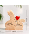 Personalized Wooden Rabbit Family Puzzle: A Unique Housewarming Gift for Home Decor and Celebrations