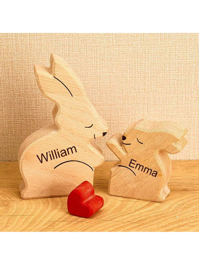 Personalized Wooden Rabbit Family Puzzle: A Unique Housewarming Gift for Home Decor and Celebrations