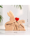 Personalized Wooden Rabbit Family Puzzle: A Unique Housewarming Gift for Home Decor and Celebrations