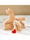 Personalized Wooden Rabbit Family Puzzle: A Unique Housewarming Gift for Home Decor and Celebrations