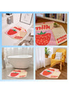 Whimsical Strawberry Milk Bath Mat: Vibrant, Cute, and Non-Slip for Kids' Rooms and Aesthetic Decor