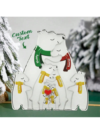 Enhance your home decor with this Customized Hugging Bear Family Acrylic Puzzle. Personalized for your family, it's the perfect gift for any occasion. Create lasting memories and strengthen family bonds with this unique and thoughtful home decor piece.