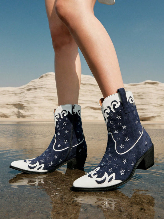 Stay fashion-forward with our Stylish Starry Sky Blue and White Cowboy <a href="https://canaryhouze.com/collections/women-boots" target="_blank" rel="noopener">Boots</a>. The unique geometric design adds a touch of elegance to your outfit. Stand out in style with these eye-catching boots.
