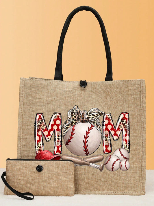 Chic and Convenient Mother's Printed Handbag with Coin Purse - The Perfect Gift for Mom