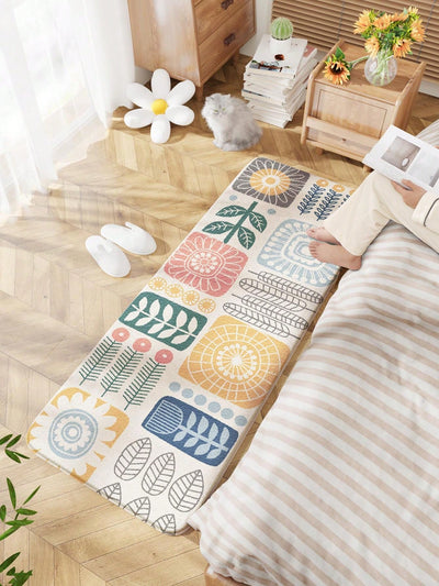Nordic Floral Faux Cashmere Rug: Soft, Absorbent, and Anti-Slip