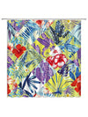 Exotic Paradise: Tropical Plants Polyester Shower Curtain with Hooks for Stunning Bathroom Decoration